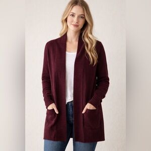 Fashion Nova Burgundy Open Front Cardigan Size Medium
